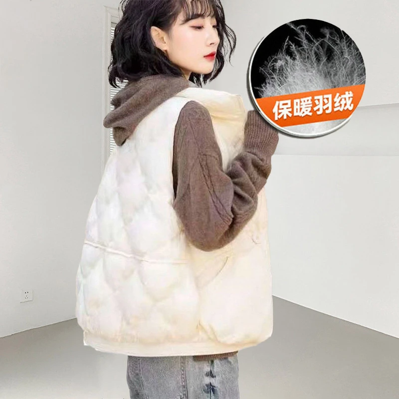 羽绒马甲女款高端女短款鸭绒羽绒马夹背心坎肩外套秋冬平湖批发
