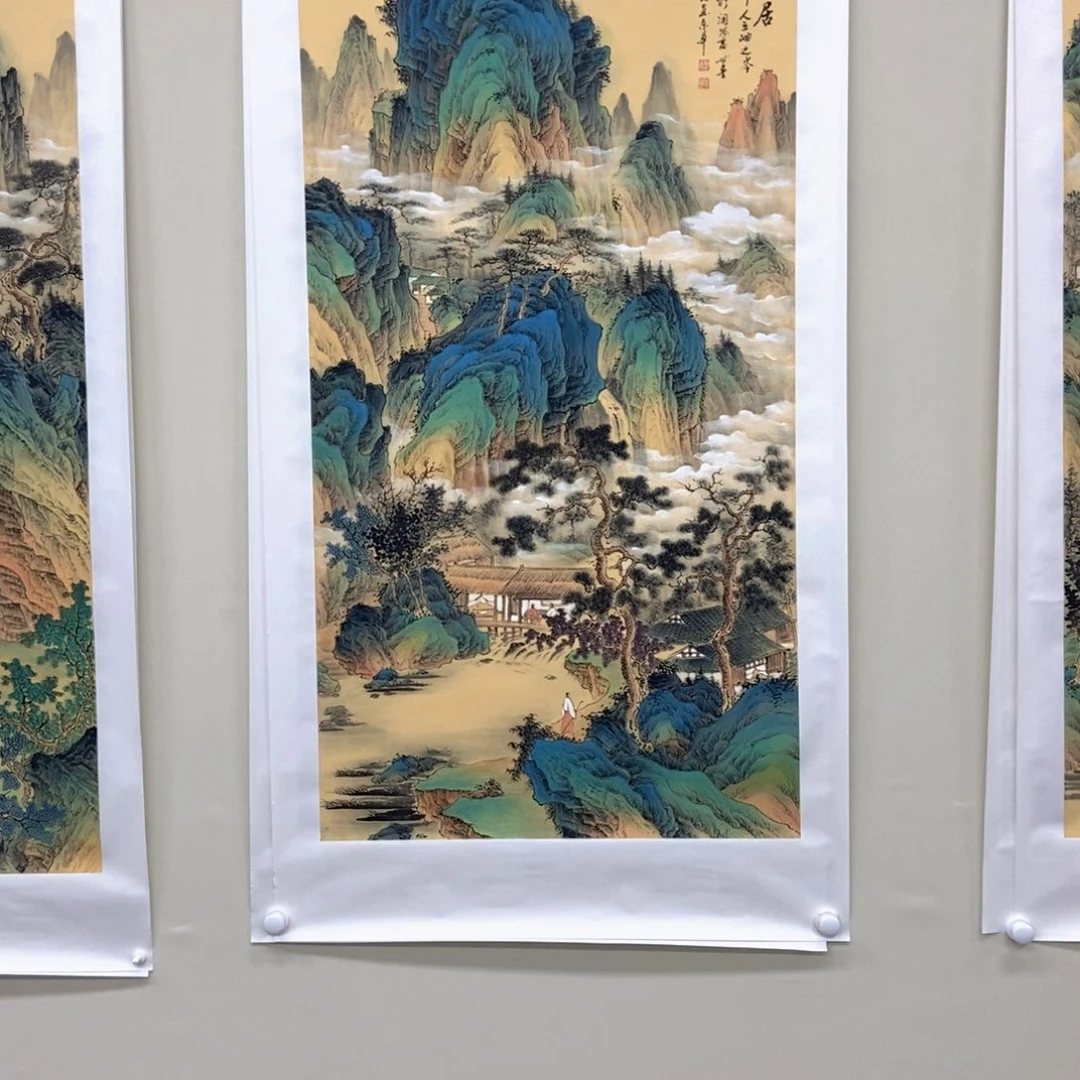 革***军国画明锐四尺中堂定制书法带框精品佳作