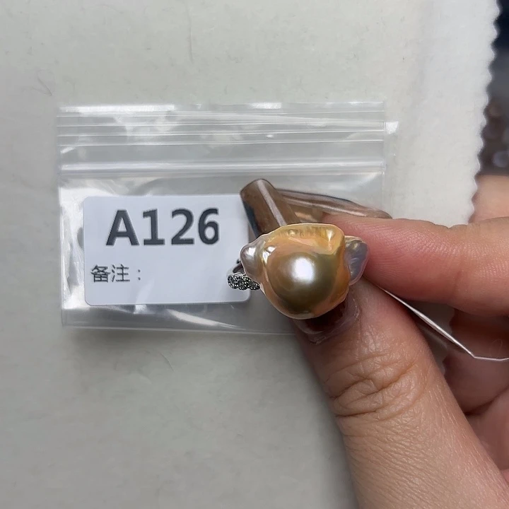 银S925镶嵌戒指淡水珍珠