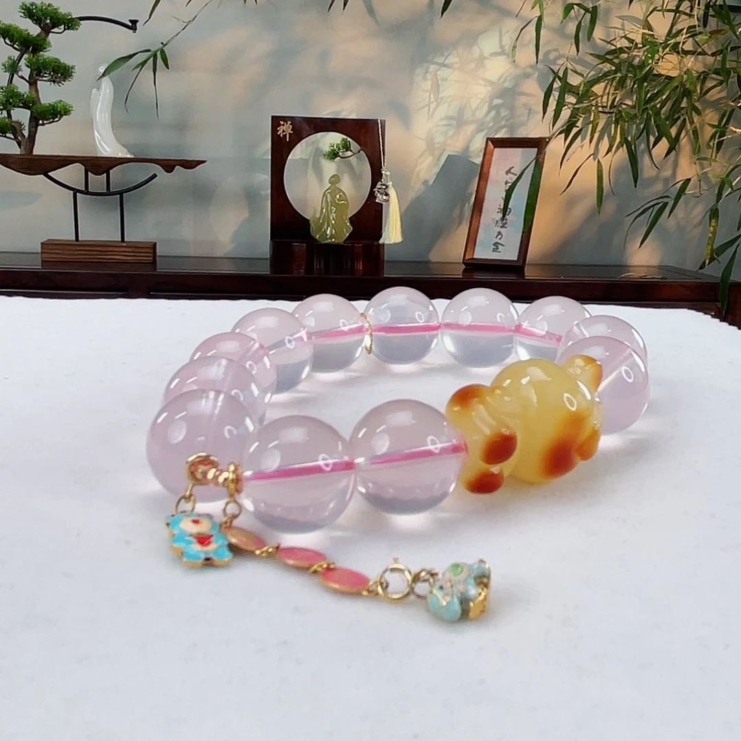 水晶手链18K金镶嵌水晶15