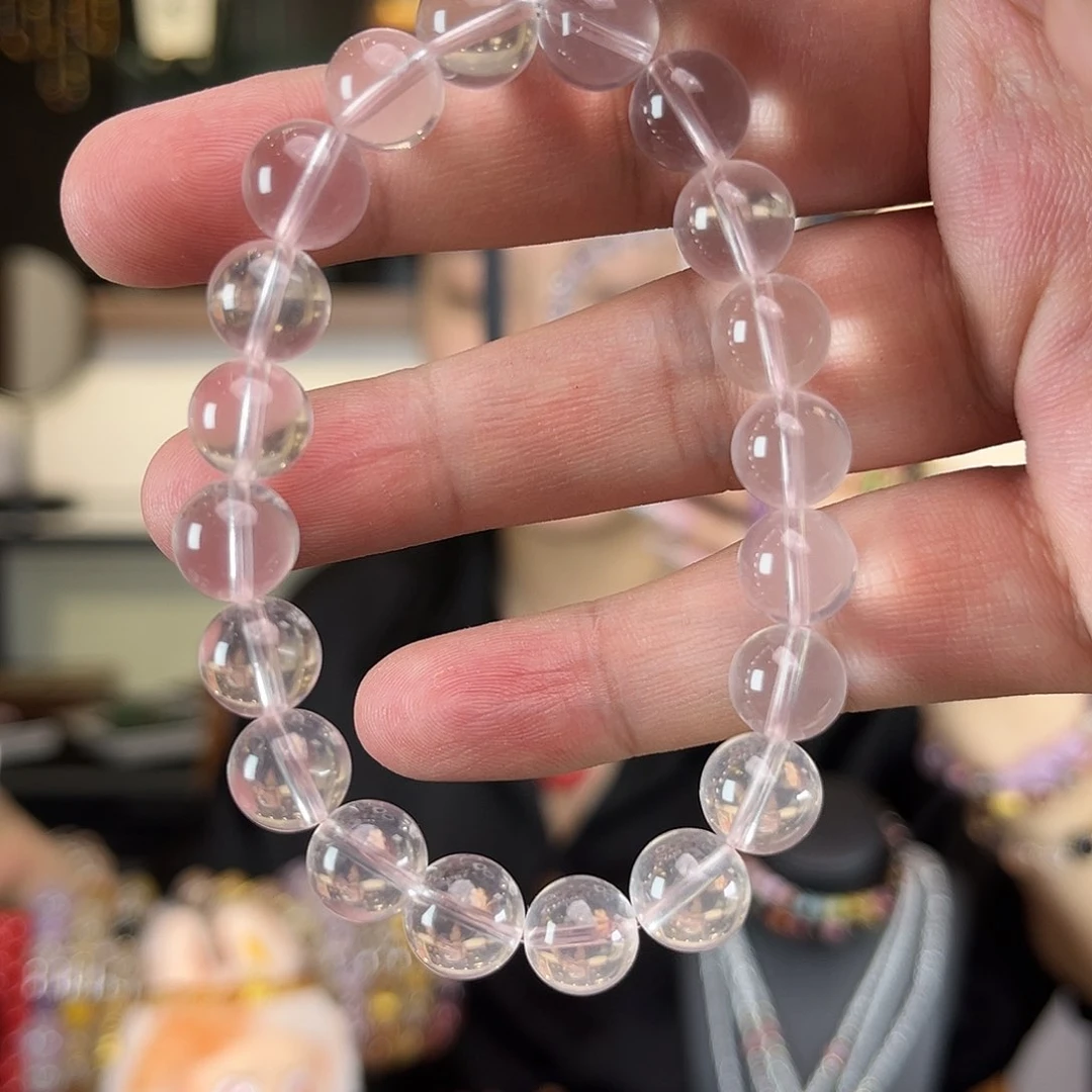 水晶手串未镶嵌莫桑比克六芒星粉水晶