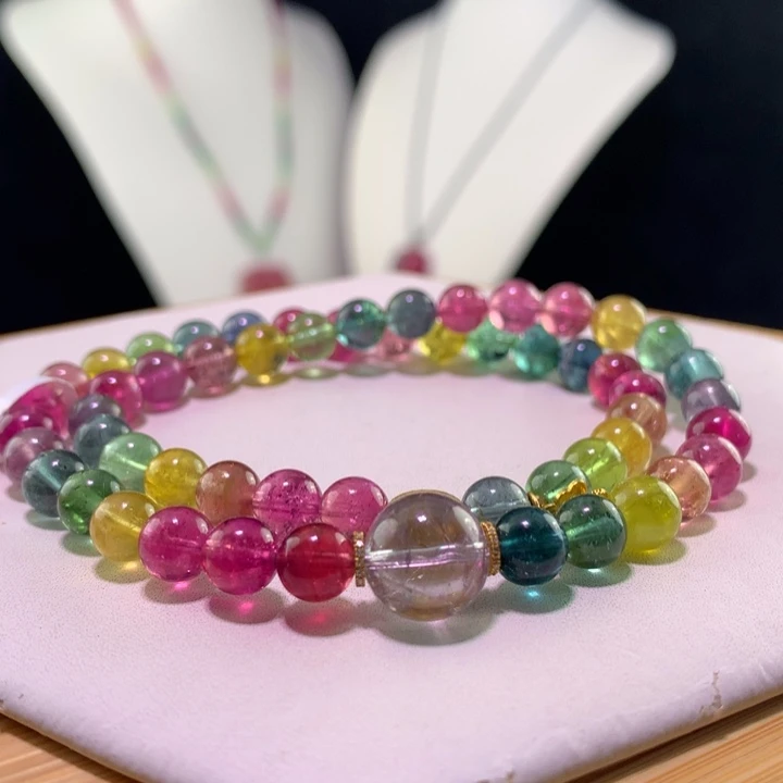 双色碧玺手链未镶嵌