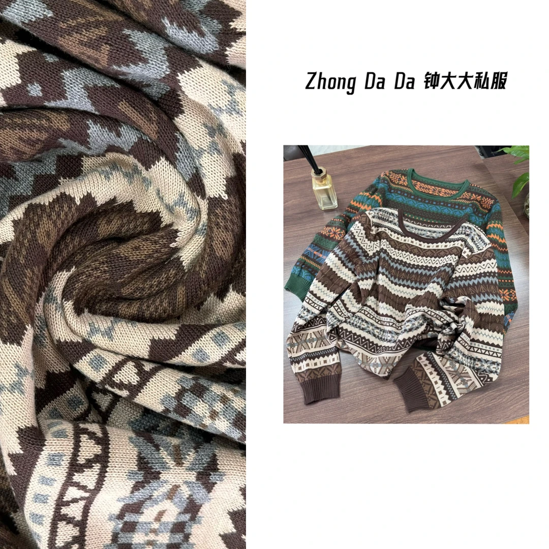 ZHONG大大【沉沦】复古设计感圆领针织衫2025春款上衣11750