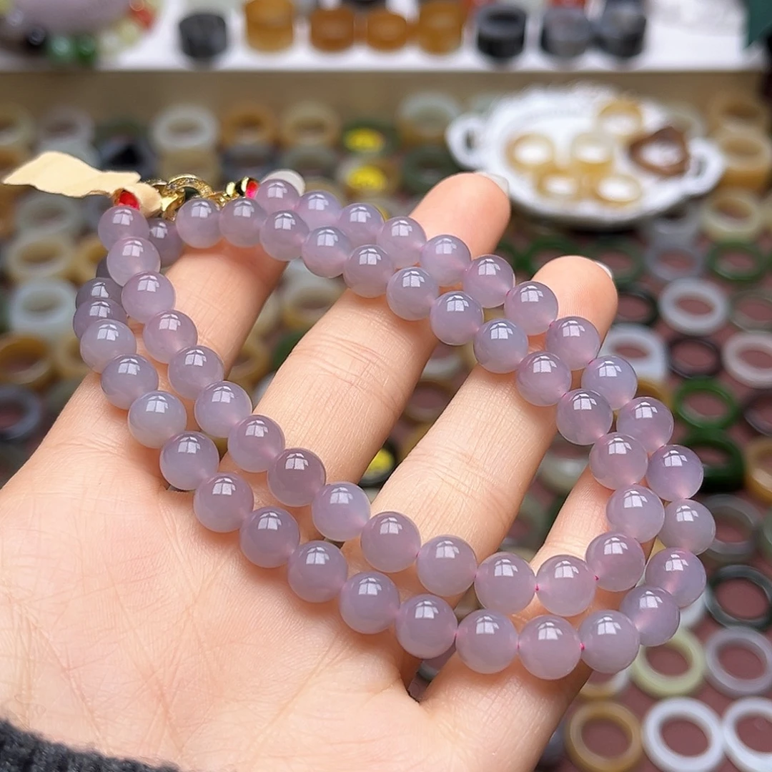 和田玉未镶嵌戒指梦幻紫