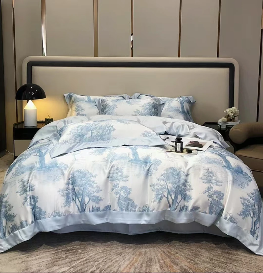 【铭哥家】轻奢高级亲肤80S双股长绒棉活性印花四件套-南桐树