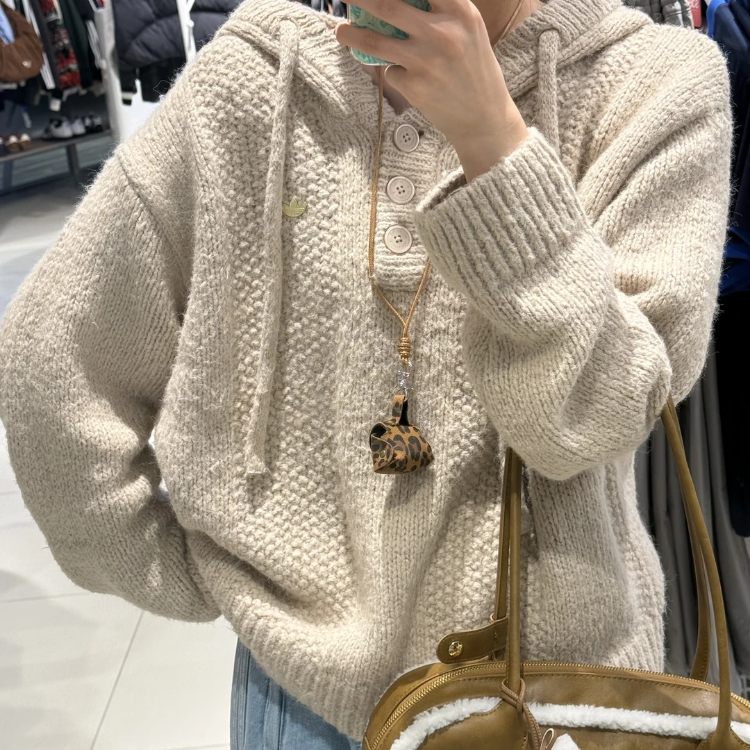 adidas CREW SWEATSHIRT厚款针织毛针织衫连帽套头针织衫KS5968 X