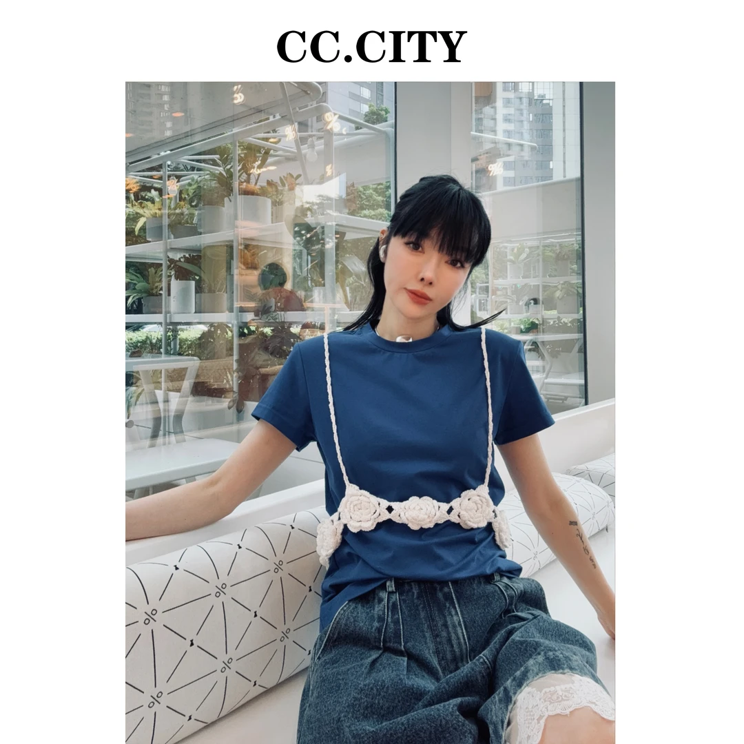 【蔡丽丽 & 添羽 】时尚洋气百搭个性重工毛织真两件上衣6x1052