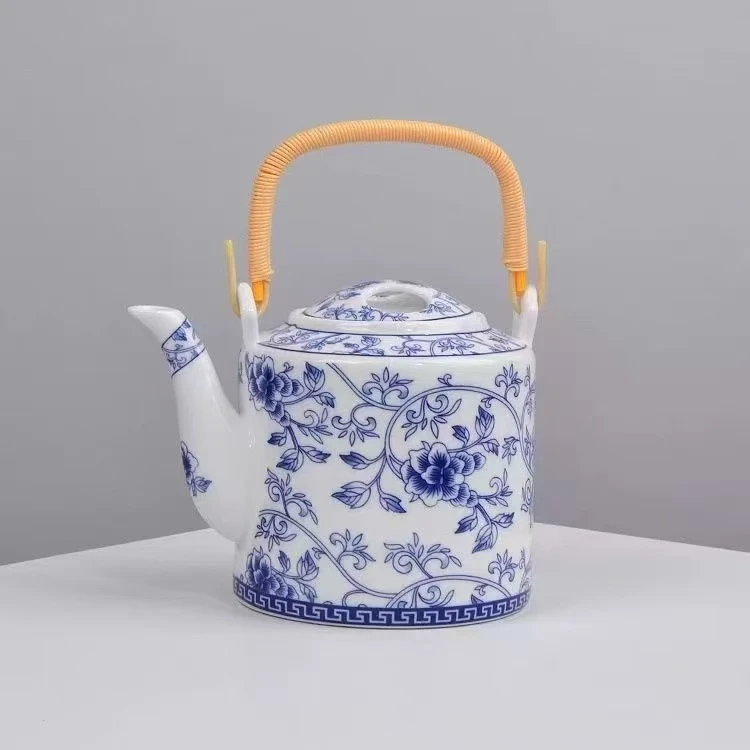 云纹羊脂玉青花提梁壶5152