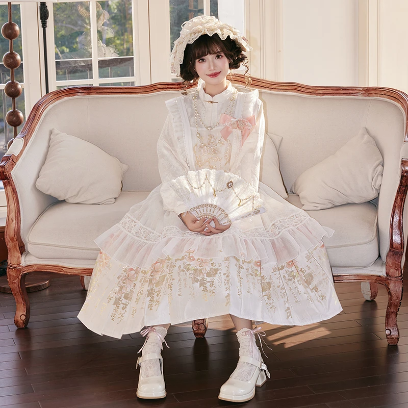 汉尚华莲汉服原创设计兔兔奶芙罩裙蝶契生花马面裙国风汉元素套装