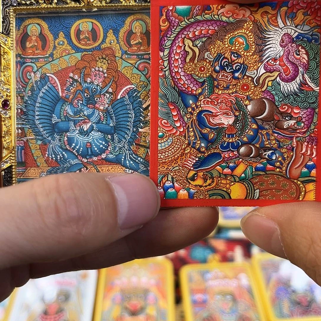 Y****吊坠大威德黑财神热贡手绘