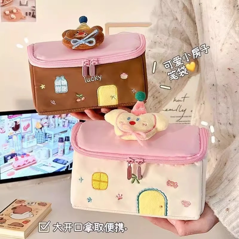 小房子笔袋高颜值ins风女生大容量文具盒学生女孩新款可爱铅笔盒
