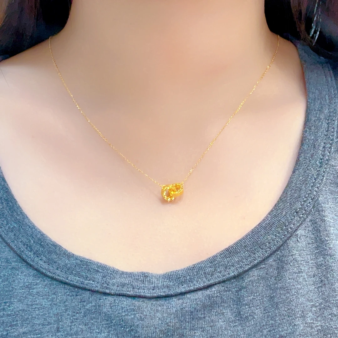 宝裕华黄金足金999 5G精品碎金环环相扣套链 42+3CM