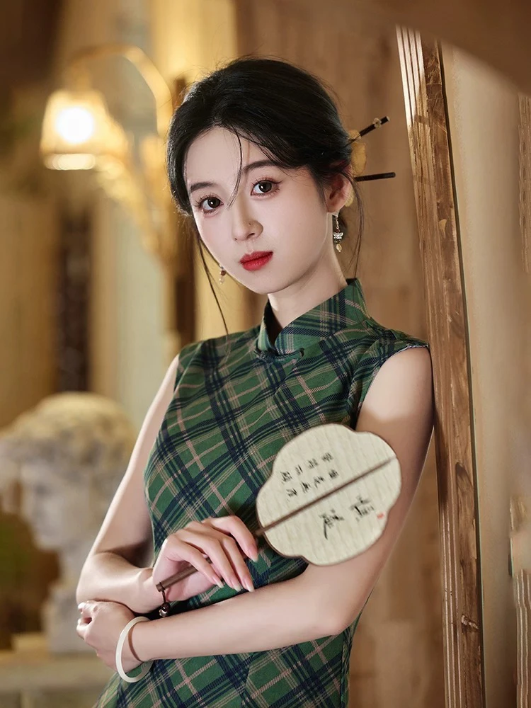 332 年轻款港风无袖长款|青衣|旗袍(以直播间展示为主)