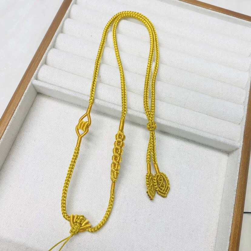 手工编织八股绳吊坠绳黄金蜜蜡八宝罗盘翡翠吊坠绳