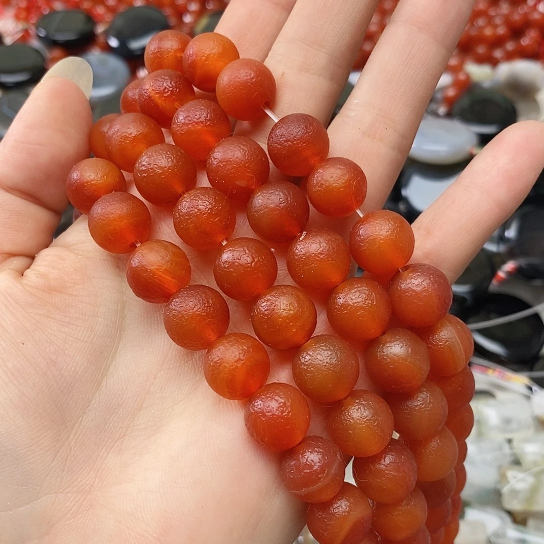 玛瑙/玉髓未镶嵌珠宝半成品卡十二橘皮玛瑙一条