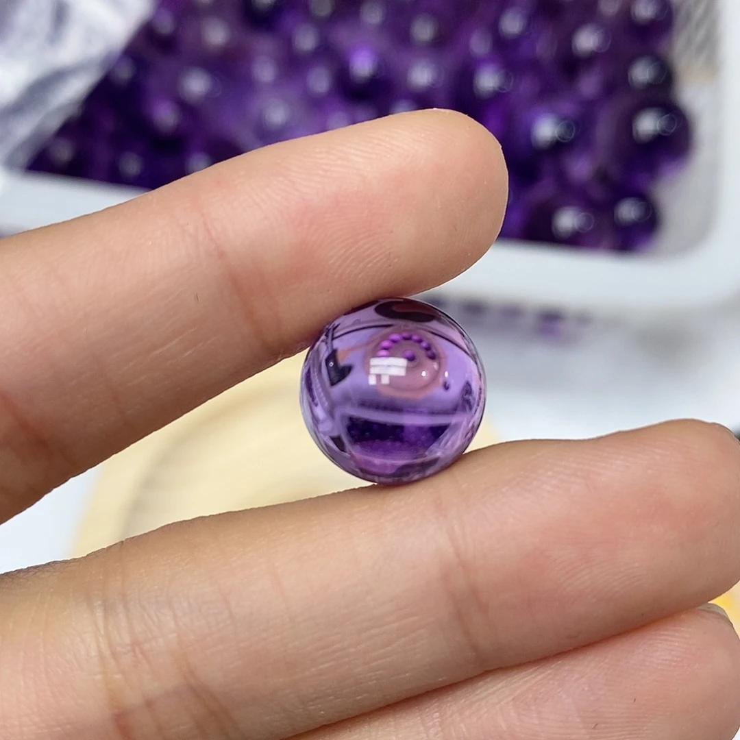 紫晶珠宝半成品未镶嵌清**上巴西13mm，不打孔直接发