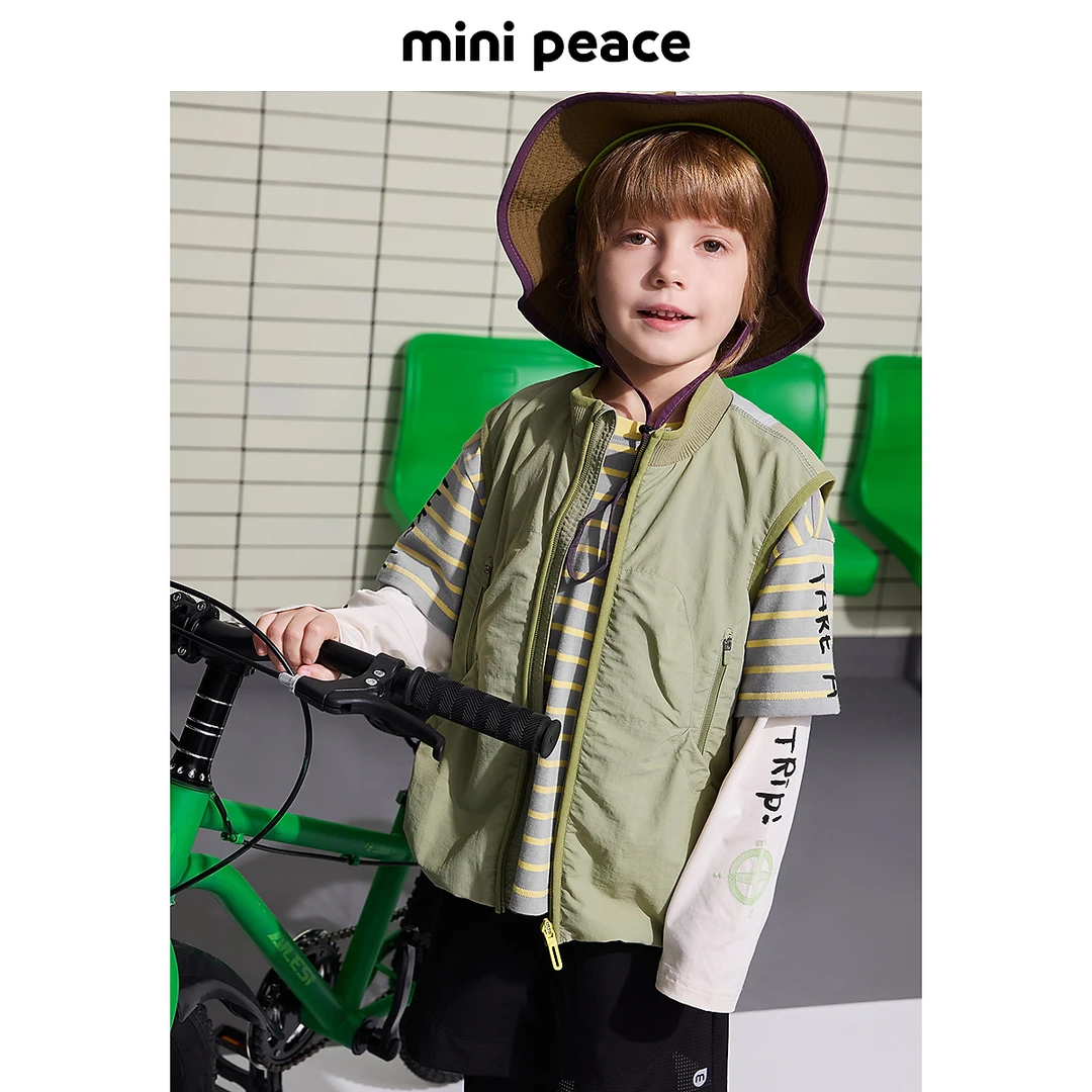 【专柜同款】MINIPEACE太平鸟童装男童廓形马甲儿童无袖外套秋装