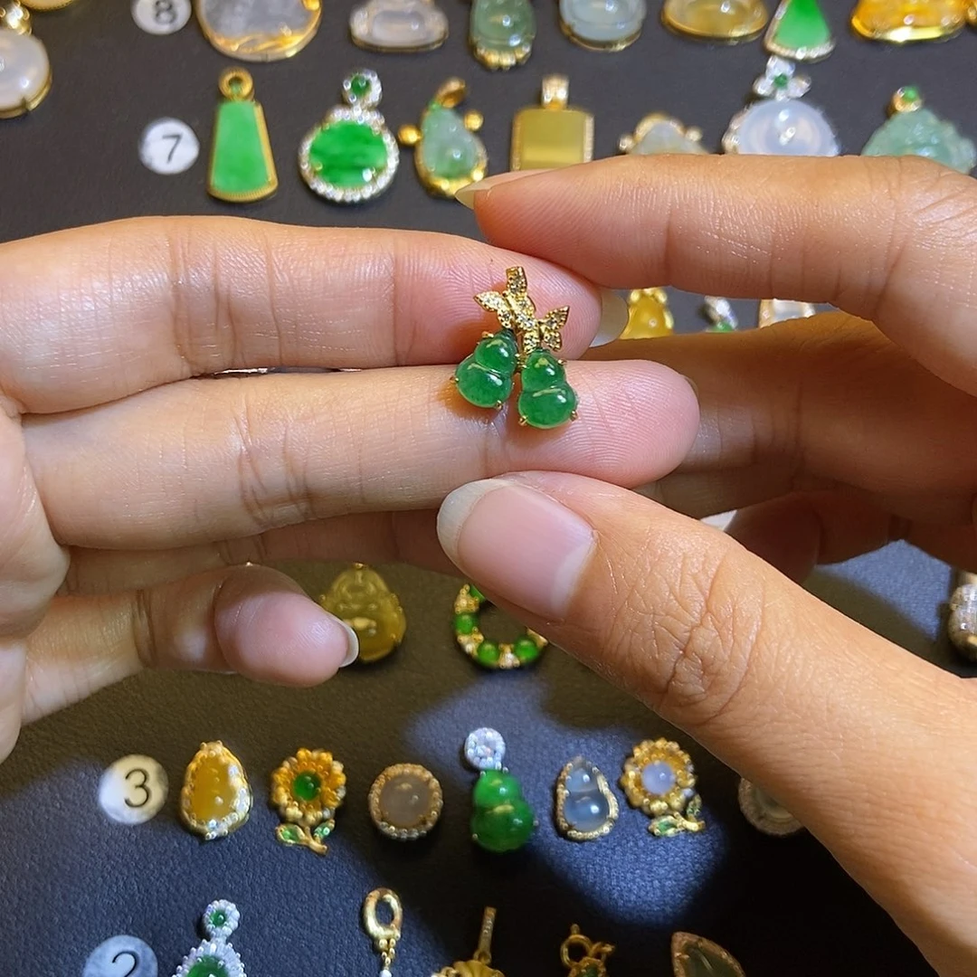 翡翠银S925镶嵌吊坠(不含链)