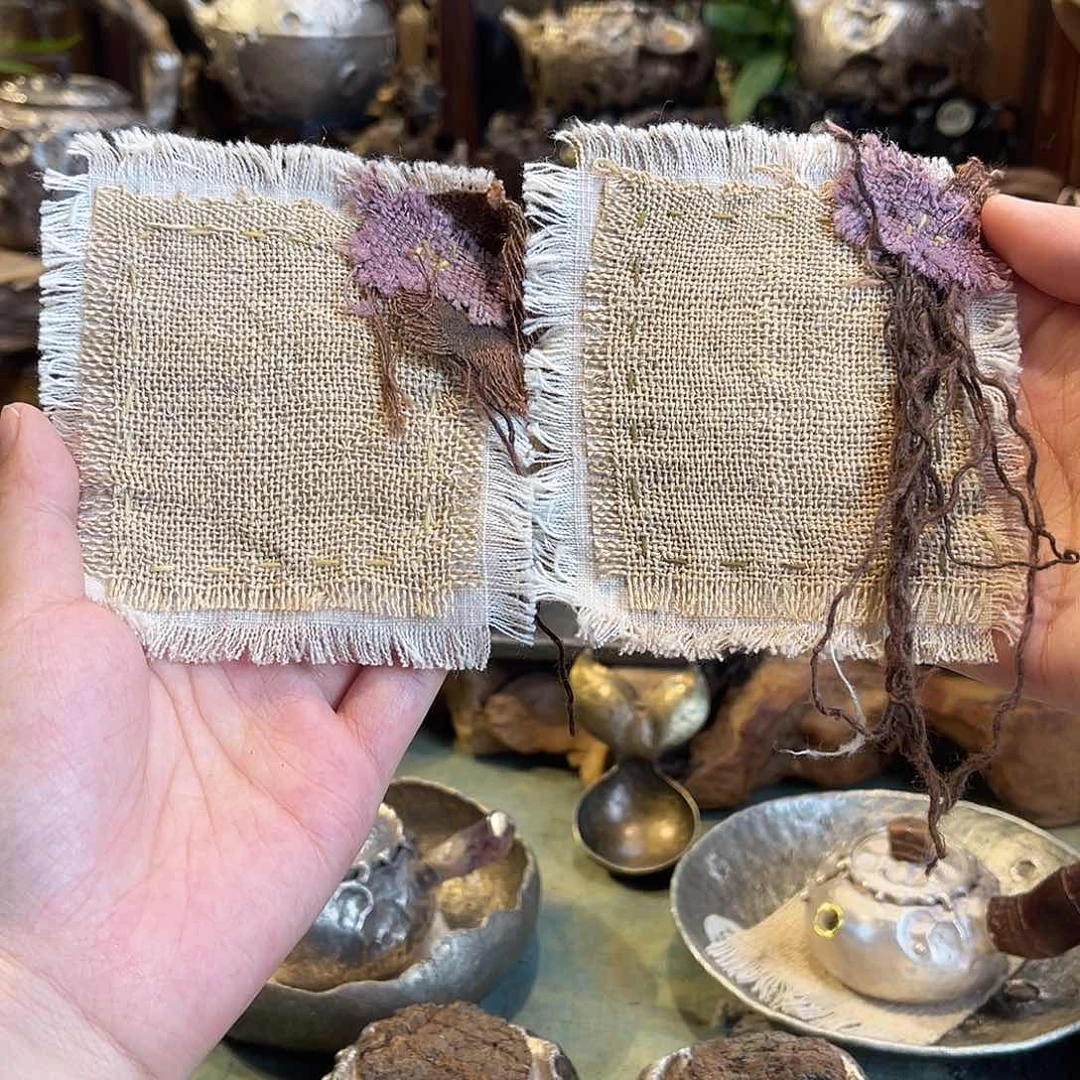 紫砂手工制作蚕丝茶垫