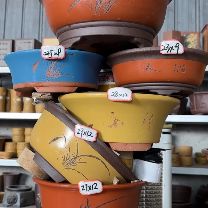 紫砂花盆100-6。