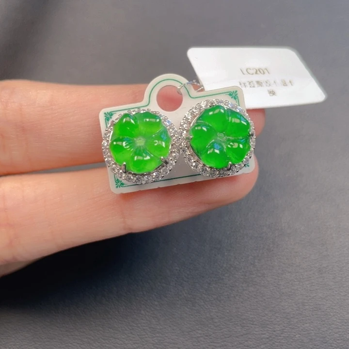 翡翠银S925镶嵌吊坠(不含链)