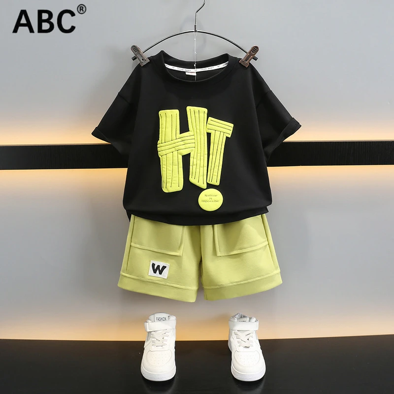 ABC男童夏装套装夏款新款儿童2-10岁宝宝夏季衣服男孩痞帅气小童