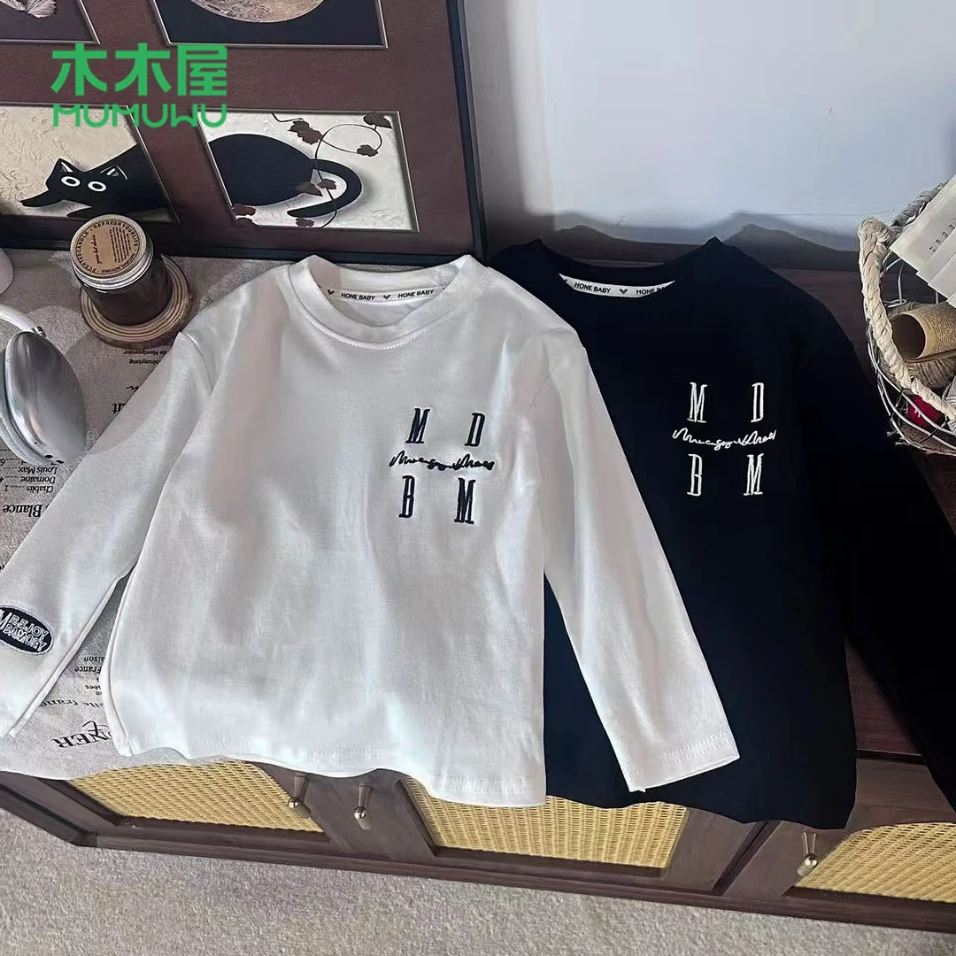 【主播推荐】【顾奈】木木屋字母刺绣圆领T恤字母MDBM刺绣HCA088