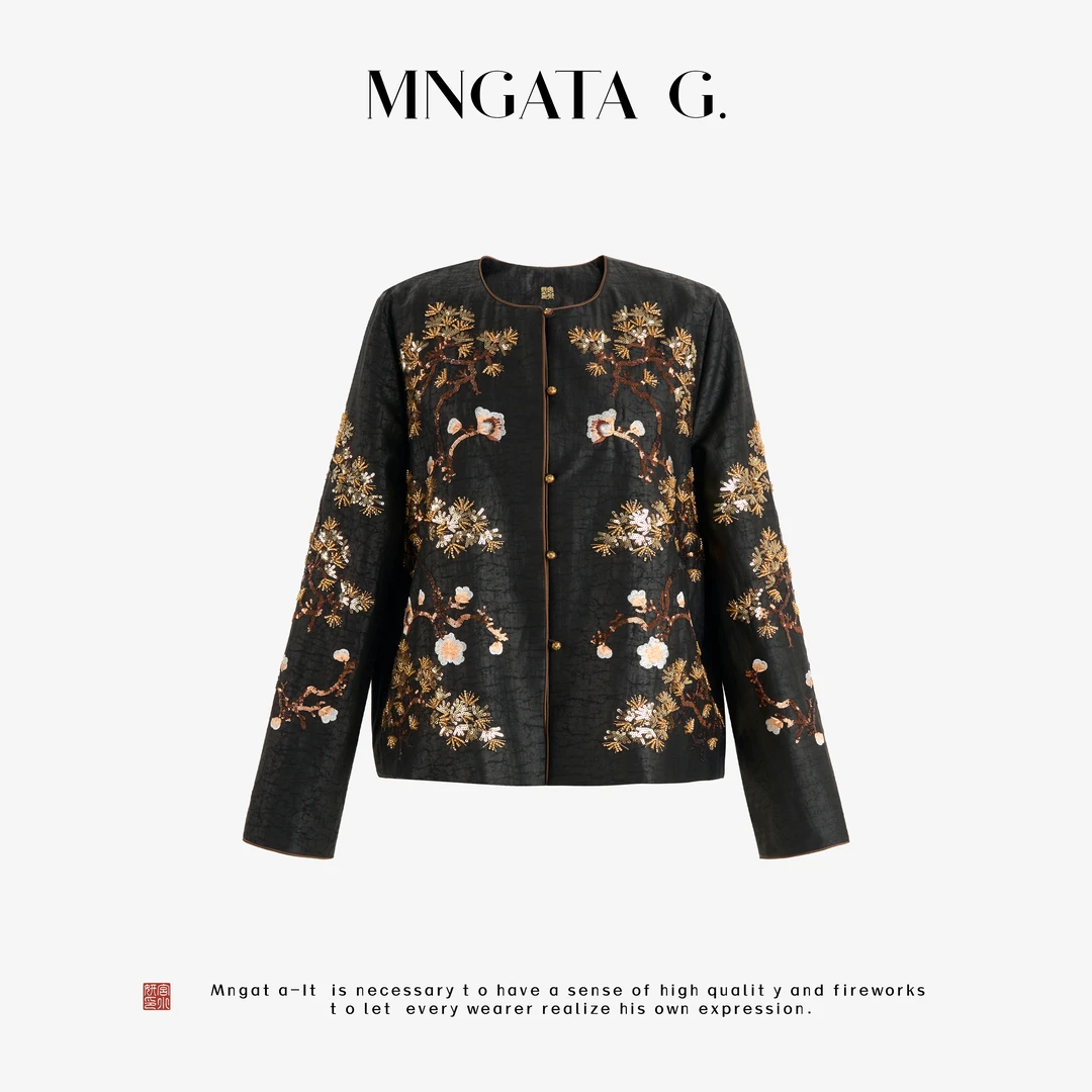 MNGATA G.宫小妍【香云纱·金秋桂花浓】秋冬新中式国风外套5071521