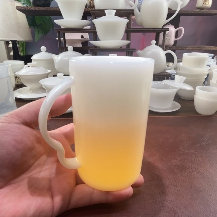 釉烧璞玉瓷400ml可乐杯水杯