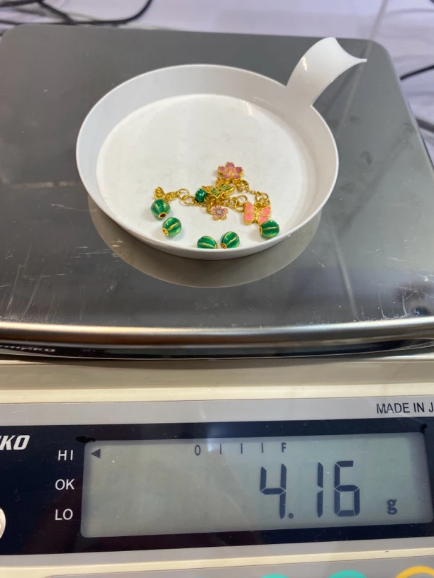 足金999烧蓝转运珠5+3