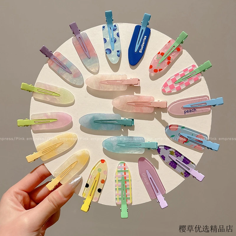 多巴胺彩色无痕发夹女前额刘海卡子可爱化妆发卡碎发ins小饰品