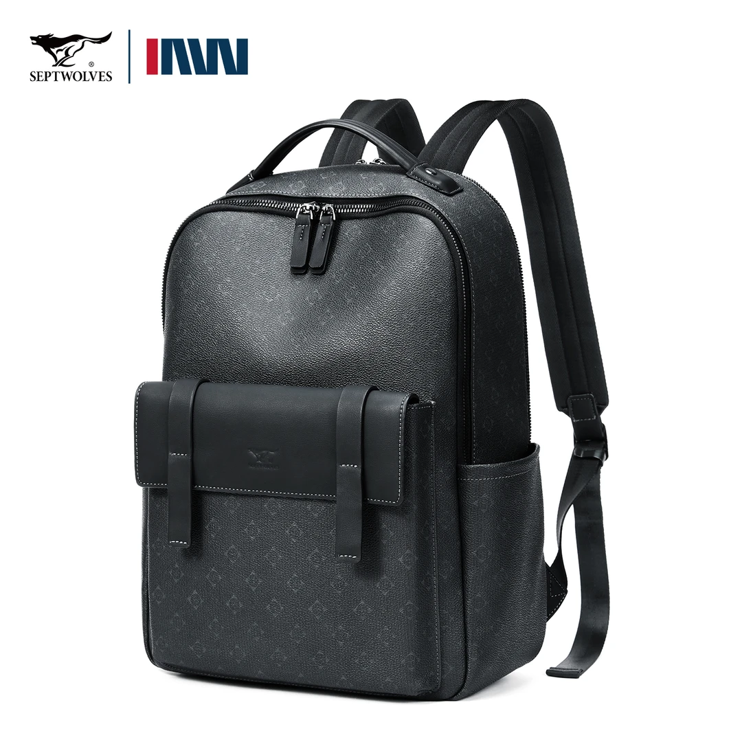 七匹狼休闲双肩包轻便大容量旅行背包户外旅游15英寸学生电脑书包