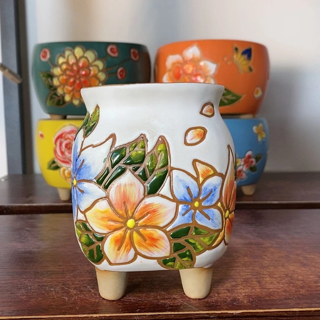 红陶韩式多肉植物花盆