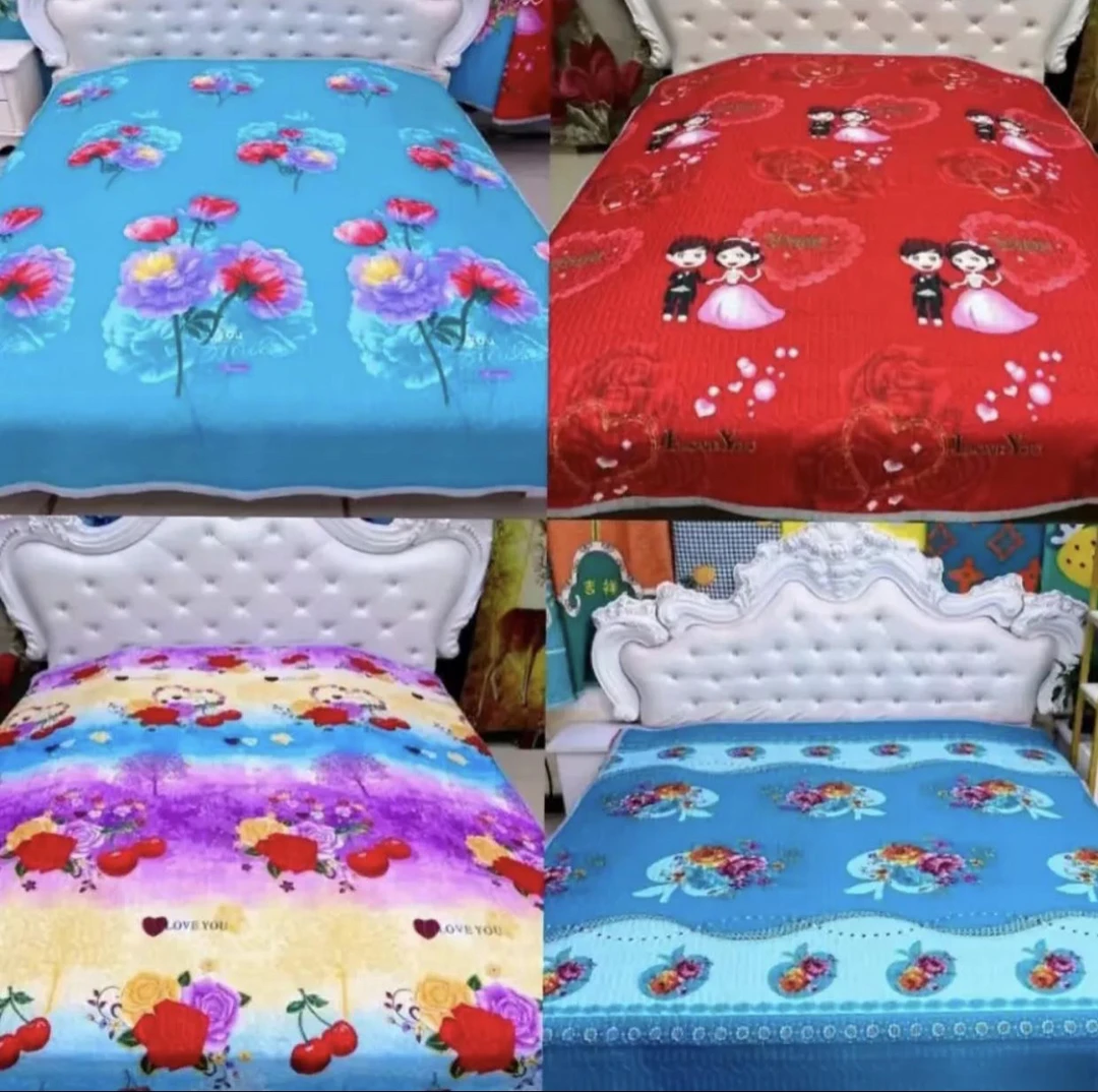 多种花型双人【床盖】【床单】双面三层加厚夹棉绗缝双面床盖