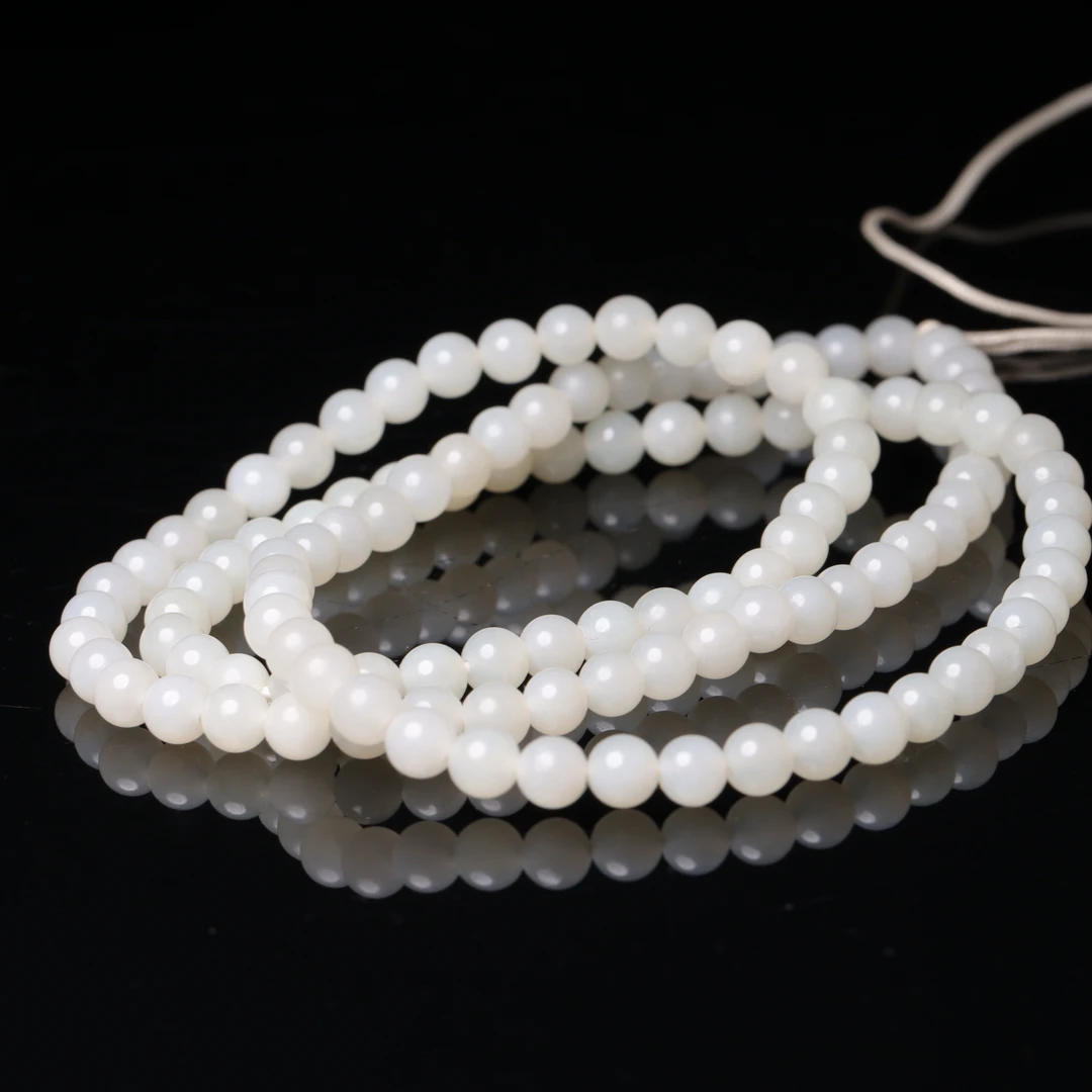 清代和田玉素珠项链