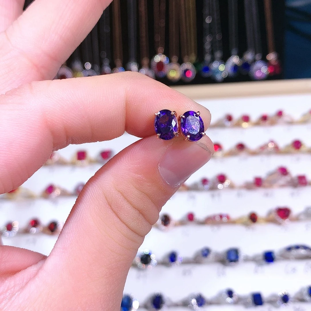 紫晶耳饰银S925镶嵌111111111