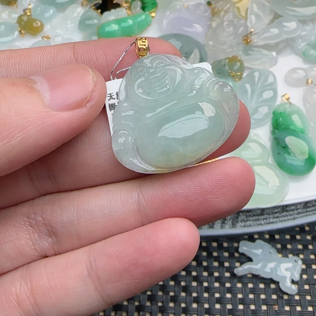 【闪购商品】翡翠颈饰18K金镶嵌佛公