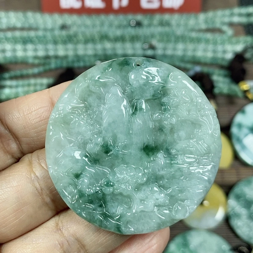 【闪购商品】翡翠颈饰未镶嵌玉吊坠翡翠玉山水牌