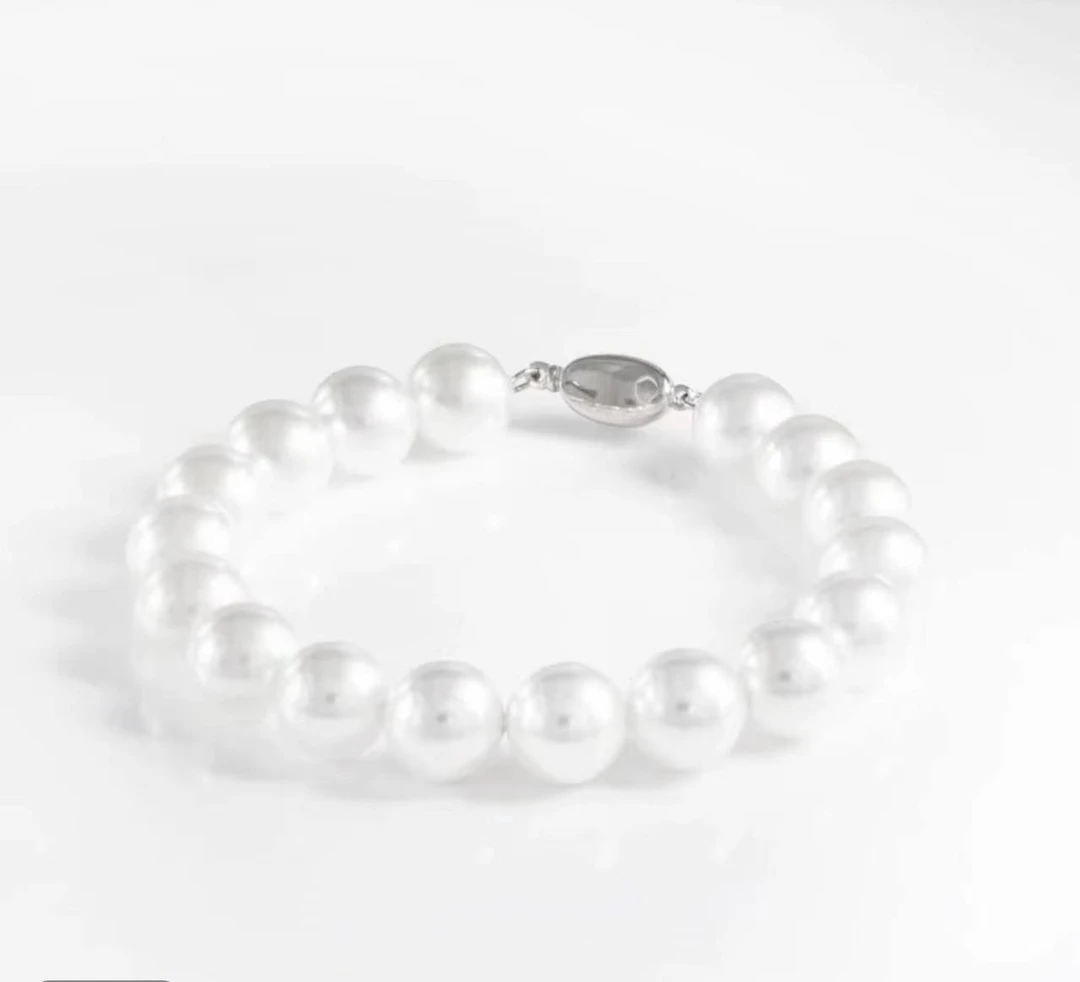 925银手链 大龙珠手链 10-11mm正圆极光几乎无暇时尚百搭贝珠精致