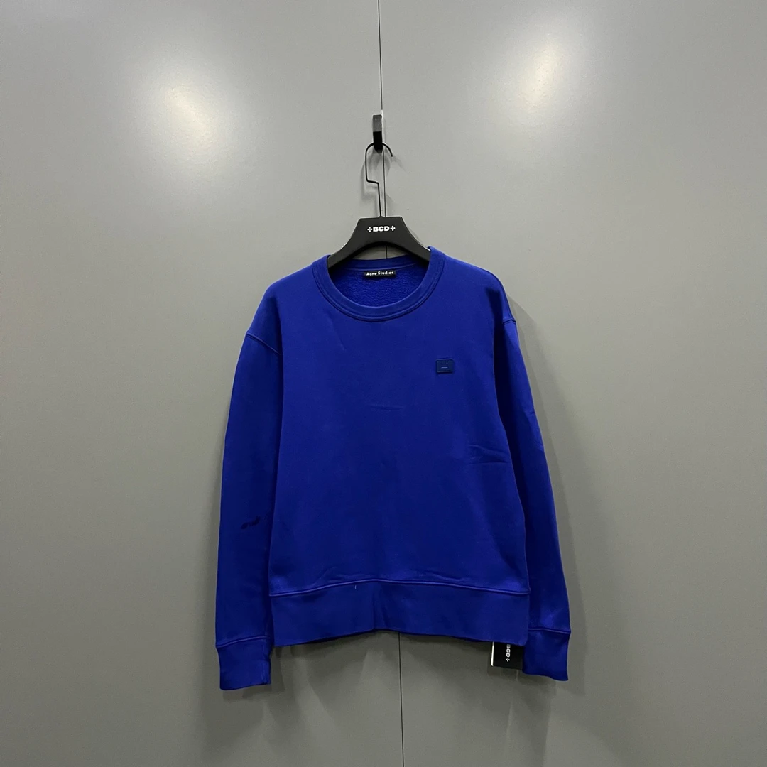 95新 AcneStudios （jp）225蓝色徽标logo圆领卫衣 S码