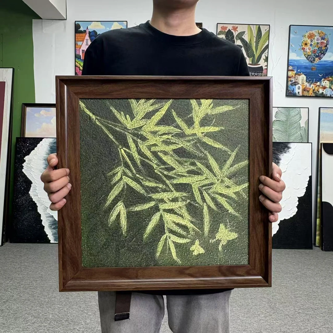 法式复古风格绿色系竹子装饰画为客厅餐厅增添高级感5050