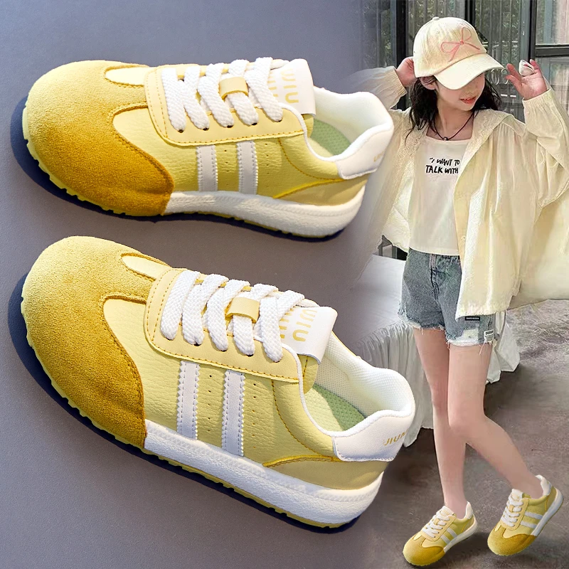 儿童板鞋2025秋季新款小学生运动鞋6-12岁透气百搭休闲女孩跑步鞋