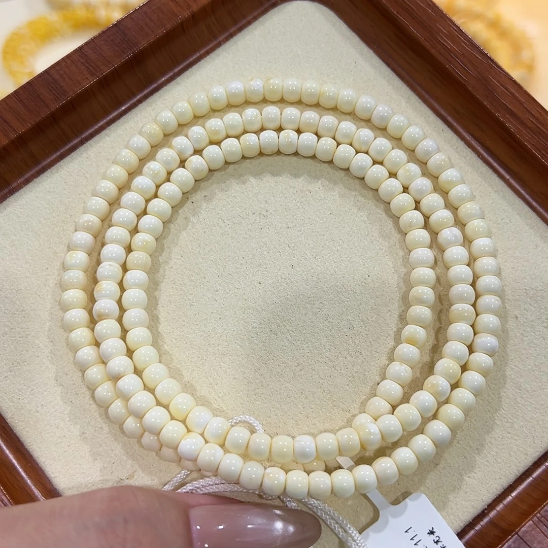 吴***呀手链蜜蜡未镶嵌5m瓷白长串