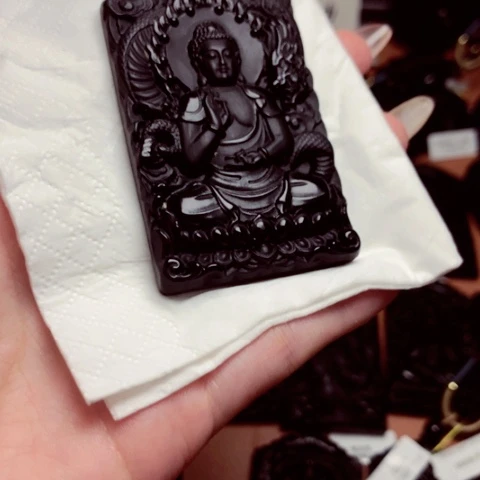 天然缅甸a货钢琴黑挂件