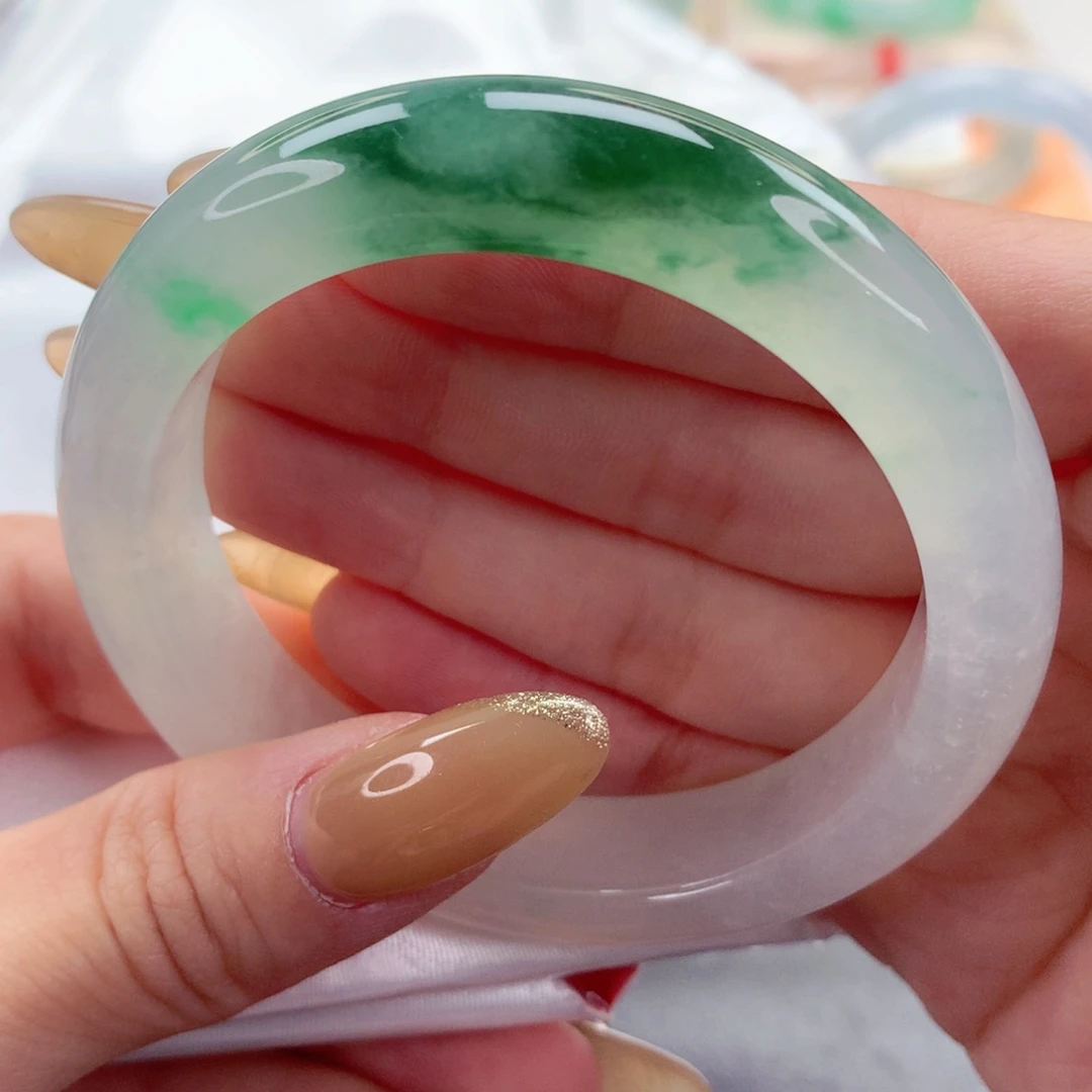 未镶嵌手镯翡翠9920青山远黛 起光透亮完美