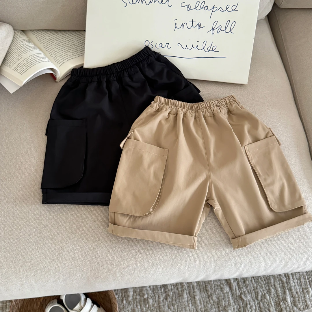 男童薄款短裤夏季2025新款儿童休闲工装五分裤中小童洋气百搭-489