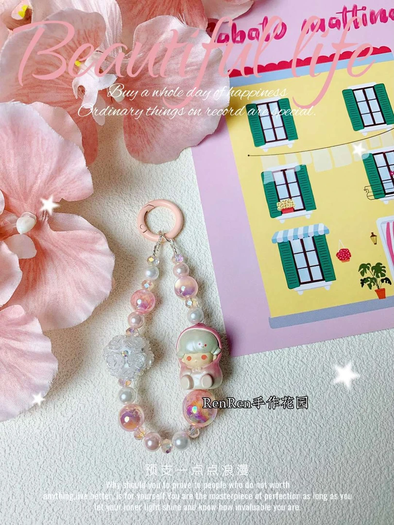 可爱ins招财创意DIY手工通用手机壳挂链包挂车挂钥匙扣