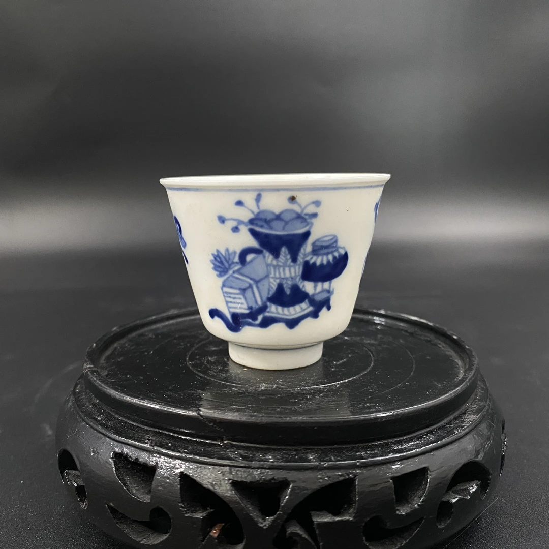 荣丰/创汇时期青花博古若深杯/850208016