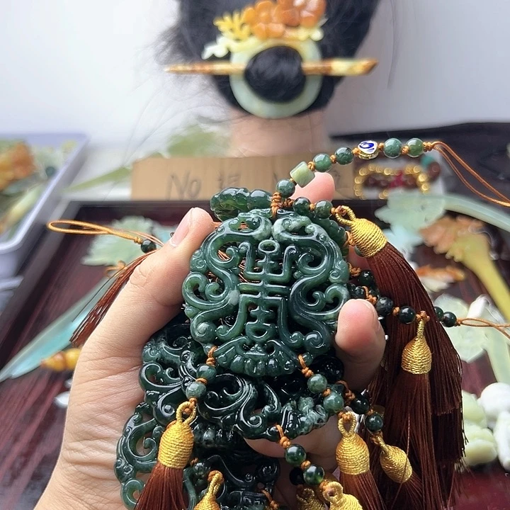 蛇纹石玉发饰合金