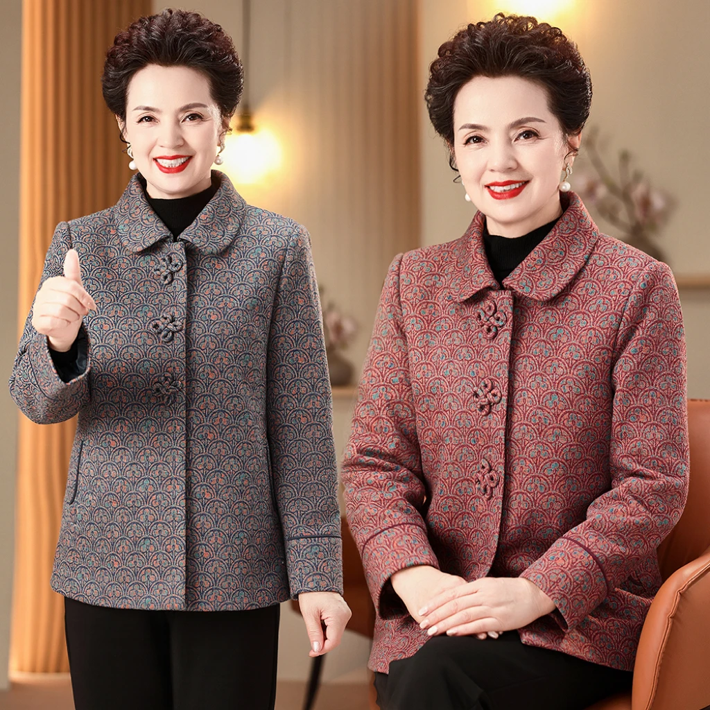 中老年人秋装女外套奶奶春秋长袖外套60-70岁80妈妈老太太衣服